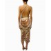 MORPHEW COLLECTION Cream & Orange Silk Twill Paisley Print Scarf Dress Made From  Vintage Scarves
