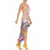 MORPHEW ATELIER Rainbow Nylon Hand Crocheted Cocktail Dress Made From 1960'S Psychedelic Fabric
