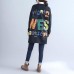 2021 fall black alphabet print cotton coat plus size v neck hooded cardigans outwear